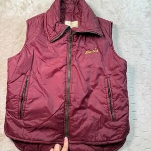 VTG 60s 70s Pro Sport Full Zip Puffer Vest Embroidered Fits Medium‎ Look
